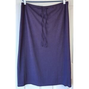 Purple Pencil Midi Skirt 1X lined no tags jersey drawstring office stretchy